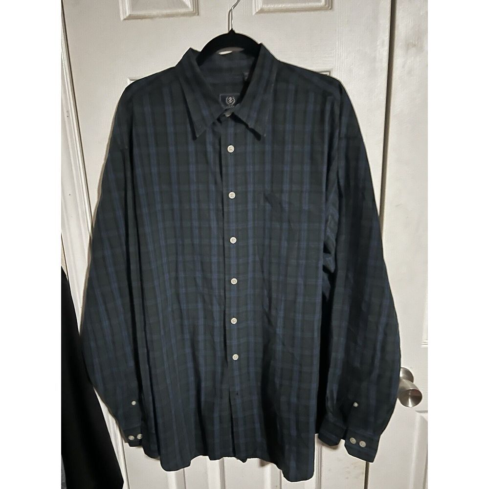 IZOD Mens Size XLT Plaid Button Down Shirt Cotton/Polyester